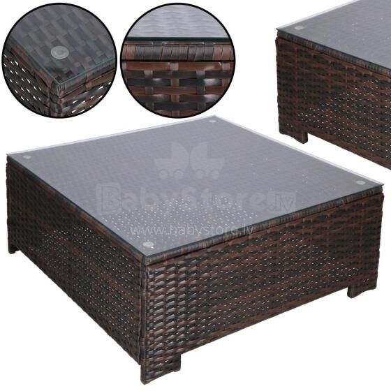 Modular garden furniture set Springos GF0062 table, armchair, sofa, 4 modules, brown-cream