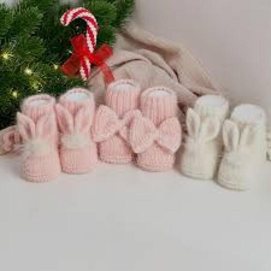La Bebe™ Lambswool Set of 3 Natural Eco Socks/Booties  Art.236525 Dabīgas vilnas adītas bērnu zeķītes/zabāciņi