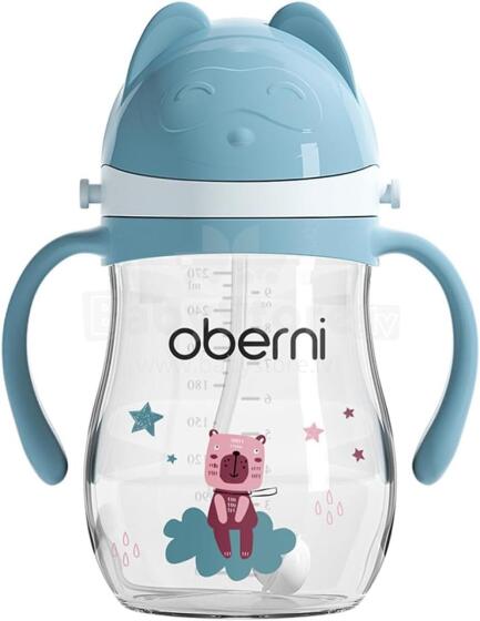 Oberni Tritan Drinking Cup Art.237422 Blue mācību krūze ar salmiņu no 12 mēn.,270ml