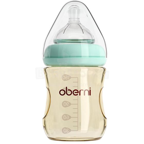 Oberni Anti-Colic Baby Bottle Art.237427 Blue  Anti-koliku barošanas pudele ar silikona knupīti no 0 mēn, 150ml
