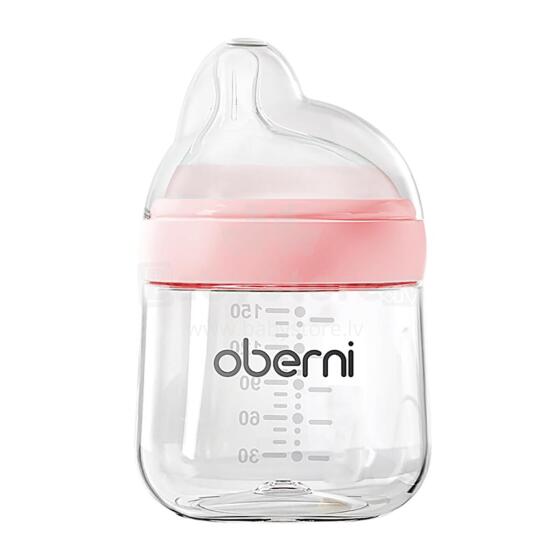Oberni Anti-Colic Baby Bottle Art.237429 Pink  Anti-koliku barošanas pudele ar silikona knupīti no 0 mēn, 150ml