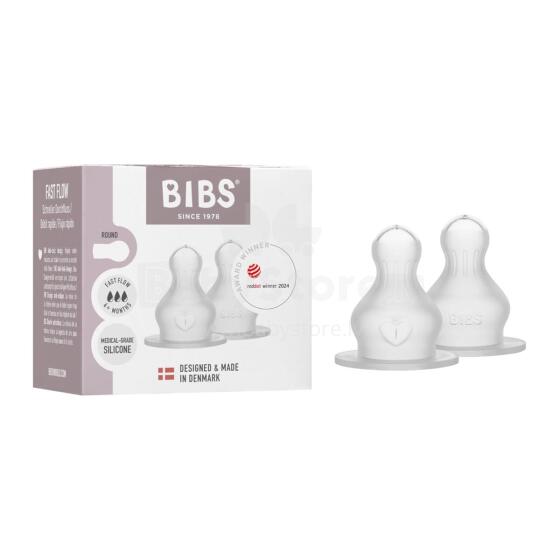 Bibs Bottle Nipple  Fast Flow Silicone Art.237442 Silikona pudeles knupīši 2 gb – Vidējas plūsmas
