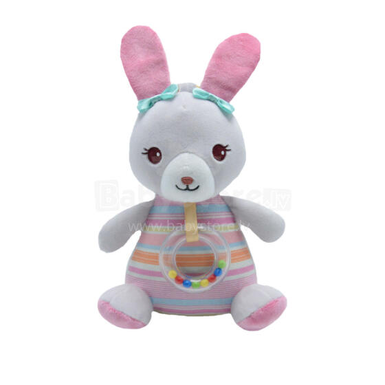 AXIOM 9470 Mūzikas kaste Bunny rozā ar zilām bantēm 20 cm