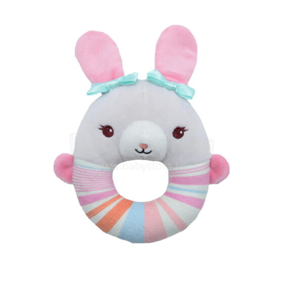 AXIOM 9472 Rattle Bunny rozā ar zilām bantēm 12 cm