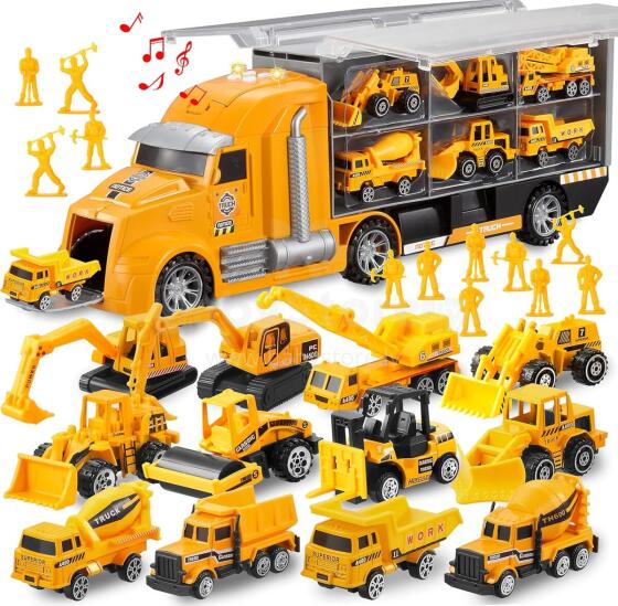 Joyin  Die-Cast Construction Vehicles  Art.237650   Трейлер со строительными машинками
