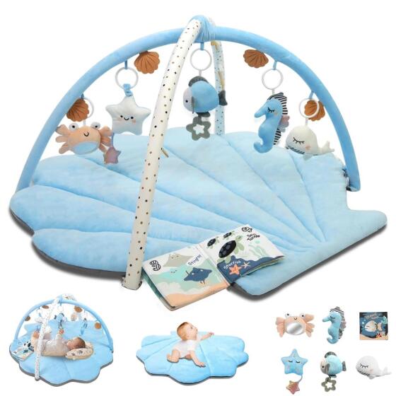 Suihuooo Baby Play Arch Ocean Shell Theme Play Mat Baby Art.237687 Blue