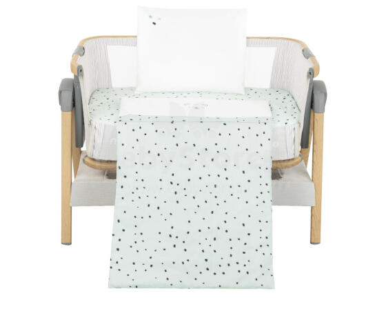 Mini cot bedding set 5pcs Bear with me Mint