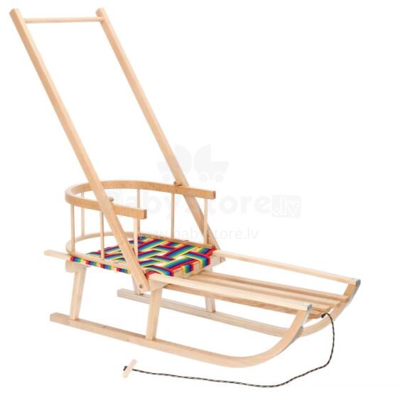 Koka ragavas ar atzveltni un sēdekli un ar rokturi Springos SAN006 90 x 32 cm