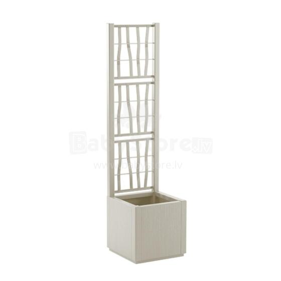 Цветочный ящик квадратный с сеткой Ethica 36x36x140см белый