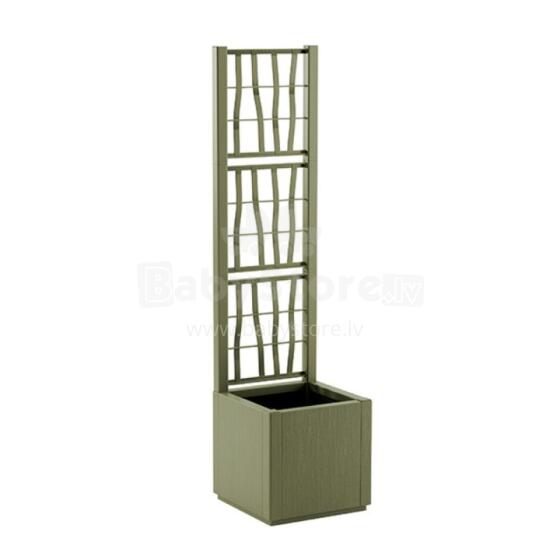 Цветочный ящик квадратный с сеткой Ethica 36x36x140см зеленый