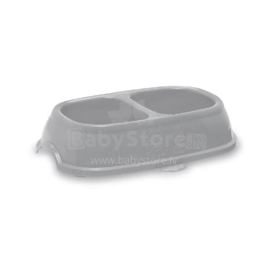 Barības bļoda Break 11 0,4+0,4L 28x17x6cm asorti pelēka/zila