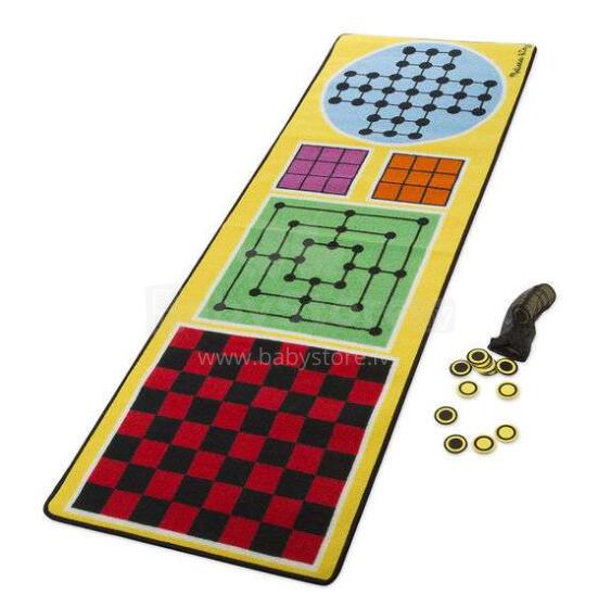 Melissa&Doug 4 in1 Game Rug Art.19424 Детский коврик для игр 199.4 x 67.3 см + 36 деревянных фишек/шашек