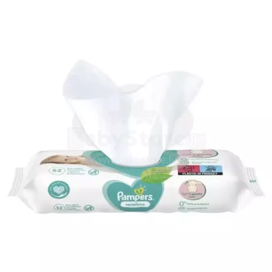 Pampers Sensitive  Art.P04H178  Детские влажные салфетки,52 шт