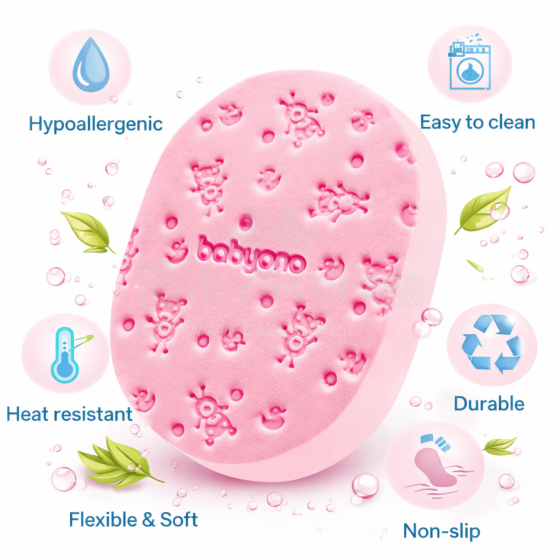 BabyOno Super Soft Art.1640/01 Pink  Švammīte-sūklis vannošanai