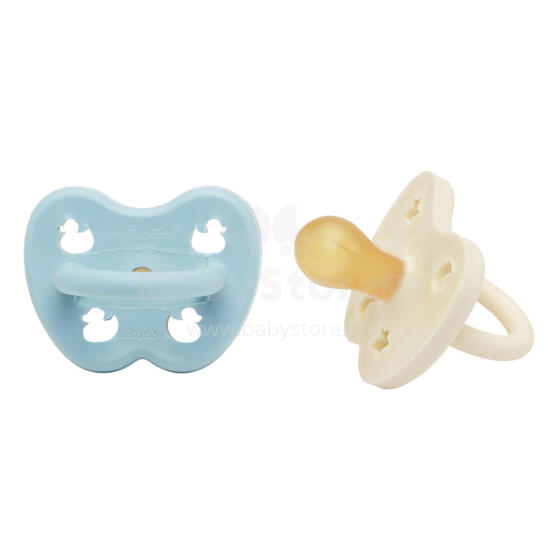 Hevea Natural Rubber Pacifier  Art.239420 Baby Blue /White Milky Анатомическая/ортодонтическая Пустышка из 100% натурального каучука 0-3 мес,2 шт
