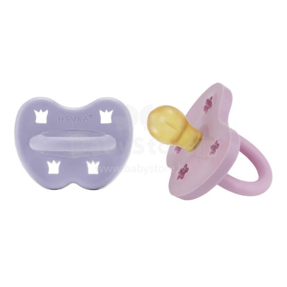 Hevea Natural Rubber Pacifier Round Art.239424 Dusty Violet/Orchid Natural anatomical 3-36 month