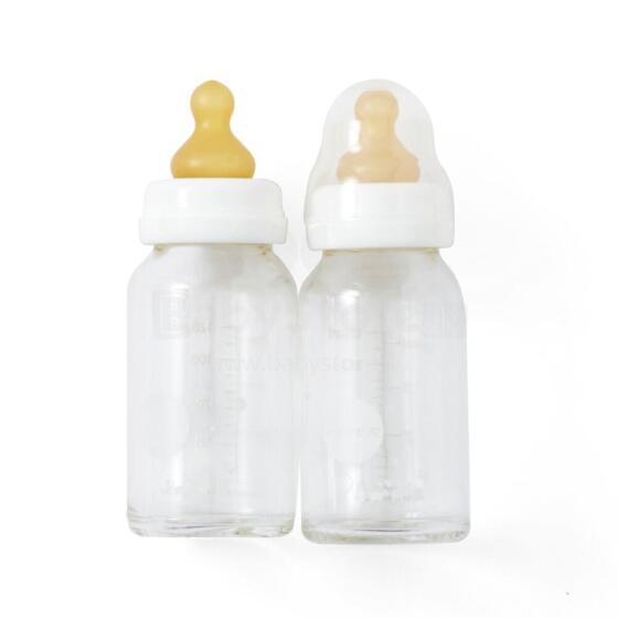 Hevea Glass Baby Bottle Art.239431 Бутылочка стеклянная для кормления 120мл,2шт