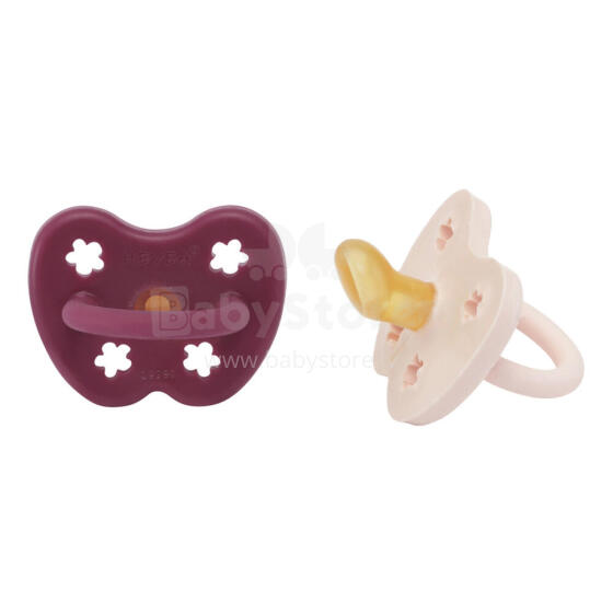 Hevea Natural Rubber Pacifier Anatomical Art.239432 Powder Pink/Rosewood Natural anatomical 3-36 month