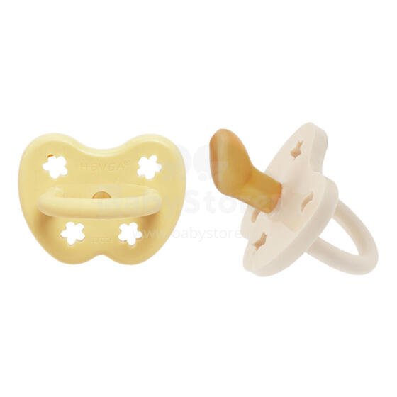 Hevea Natural Rubber Pacifier Anatomical Art.239433 Pale Butter/Milky White Natural anatomical 3-36 month