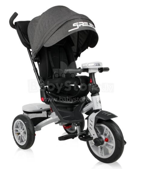 Lorelli Speedy Art.10050432106 Black Детский трехколесный интерактивный велосипед c надувными колёсами, ручкой управления и крышей