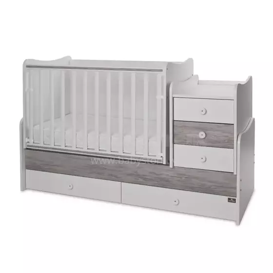 Lorelli Maxi Plus Art.10150580043P White/Artwood Baby Crib-Transformer