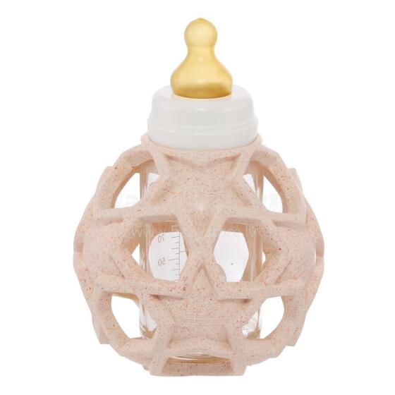 Hevea Baby Glass Bottle Art.239538 Peach  Стеклянная бутылка с соской и мягкий шарик из 100% натурального (природного) каучука от 0+ месяцев.