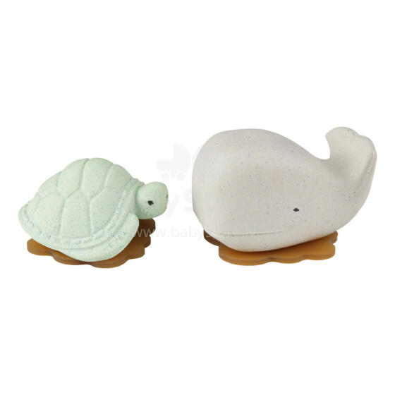 Hevea Set Rubber Bathing Toy Art.345031 Frosty White/Sage Vannas Rotaļlieta  no 100% dabiska kaučuka 0+ mēn.