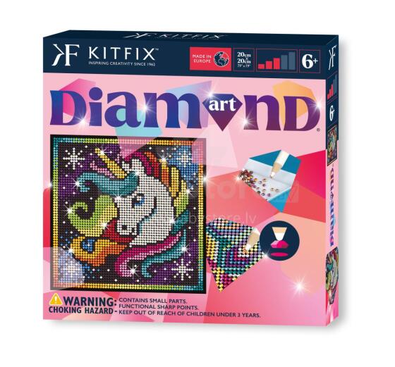 KITFIX Amatniecības komplekts Diamond Art dimantiņu māksla, Vienradzis