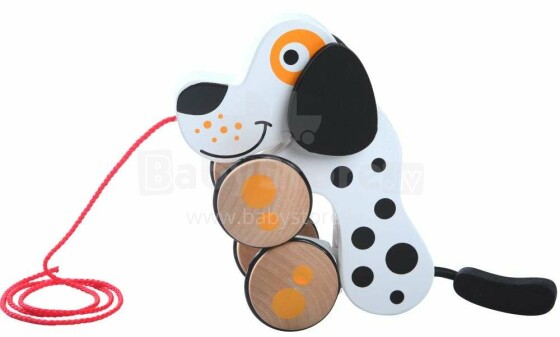 Gerardo žaislų menas. GT61133 Medinis paimkite šunį traukiamas spalvotas medinis žaislas, vyresniems nei 10 metų.