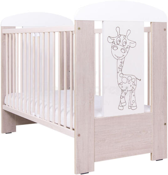 DREWEX Gulta GIRAFFE santana ozols ar nolaistu sānu malu 120x60 cm