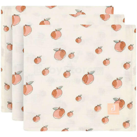 Jollein Muslin Peach Art.535-855-66030 Augstākās kvalitātes muslina ietināšanas autiņš no bambusa, 3 gb. (70x70 cm)