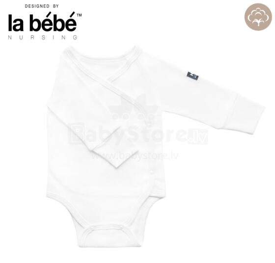 La Bebe™ NO Baby Body Art.239963 White Бодик из 100% мягкого хлопка с длинным рукавом
