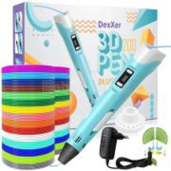 Mega Set 3D drukas pildspalva 8in1 zila