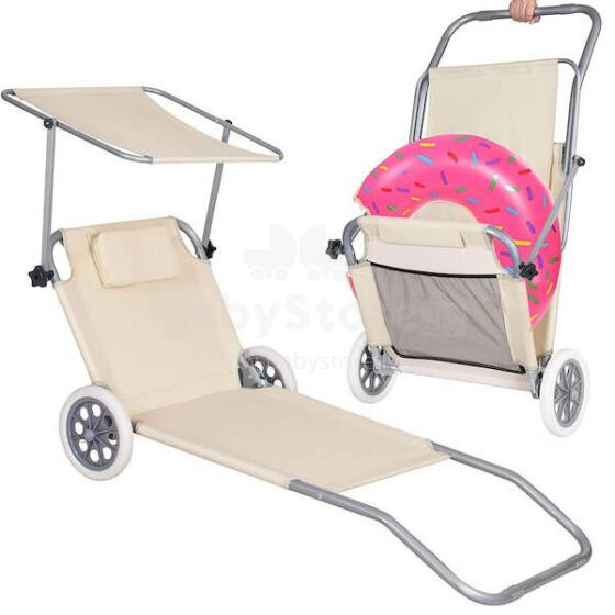 Folding beach chair with wheels Springos GC0041