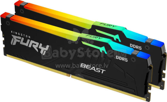 Rakstiet Kingston Fury Beast RGB, DDR5, 32 GB, 6000 MGc, CL36 (KF560C36BBE2AK2-32)