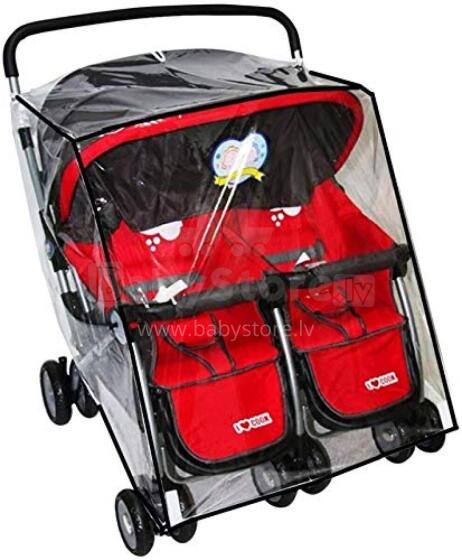 Universal Rain Cover for Twins Art.24047 Universal rain cover for a stroller (twins/twins)
