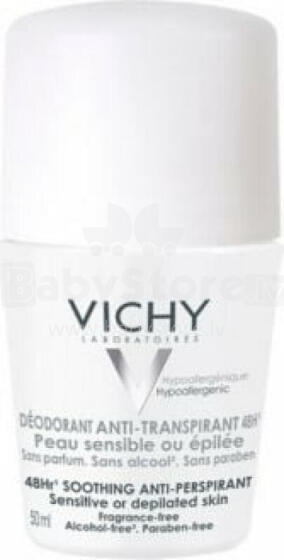 Шариковый антиперспирант Vichy для чувствительной кожи или после эпиляции 48ч 50мл