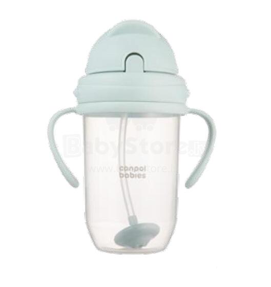 CANPOL BABIES neizlejamā pudele ar  salmiņu, 270 ml, green, 56/623_gre