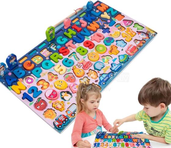 Wooden Puzzles Montessori 6 in 1  Art.241379 Koka puzle Montessori
