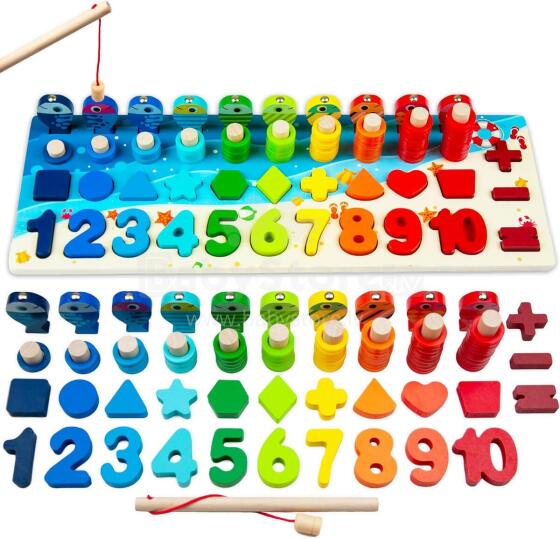 Faerly® Montessori Toy Magnetic Fishing Game  Art.241379   Деревянный пазл Монтессори