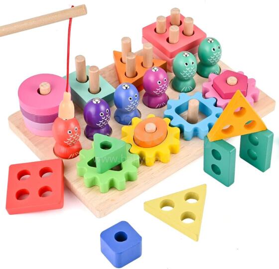 Wooderma Montessori Toy 3 in 1 Art.241381 Montessori Wooden Puzzle