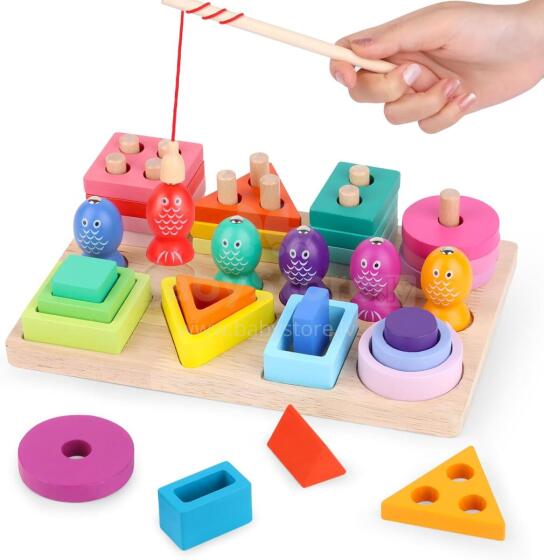 Montessori Toy 3 in 1 Art.241383 Montessori Wooden Puzzle