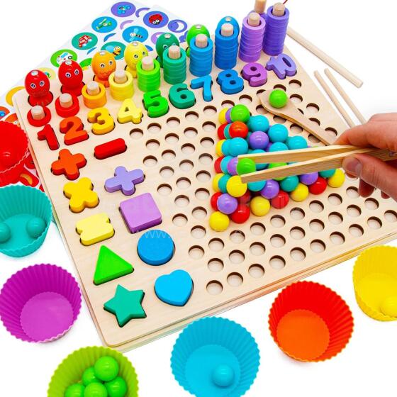 Faerly® Montessori Toy Magnetic Game 5 in 1 Art.241385  Montessori Wooden Puzzle
