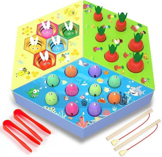 Uping Magnetic Fishing Game Art.241408 Деревянный пазл/рыбалка с магнитами