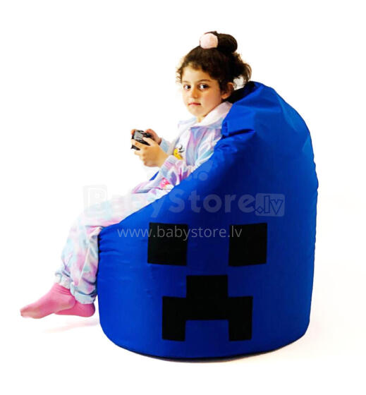 Qubo™  Drop Minecraft XL Art.241764 Blueberry Кресло мешок, бин бег (bean bag), кресло груша, пуф