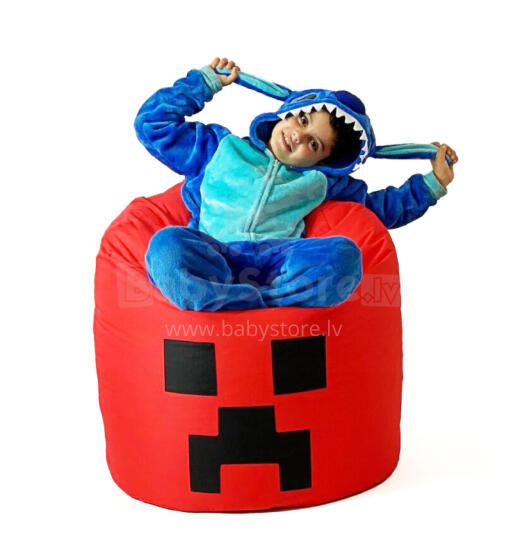 Qubo™  Drop Minecraft XL Art.241765 Сranberry Sēžammaiss Puffs, Mīkstais bean bags