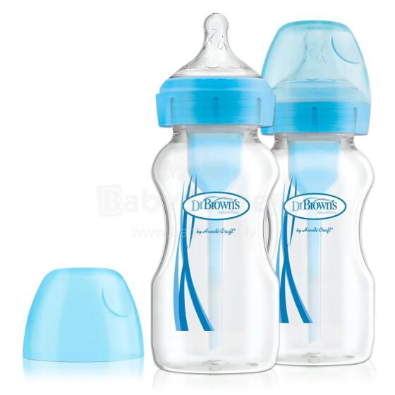 Dr.Browns WB92602 Бутылка с широким горлом 270 мл PP OPTIONS PLUS 2 PACK синяя