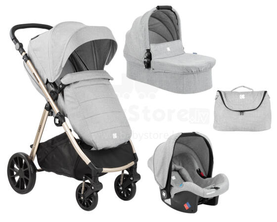 Stroller 3in1 Ugo Light Grey Melange 