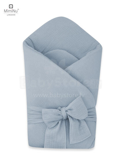 KIECZMERSKI Baby wrap with bow COTTON MUSLIN jeans cotton 100%