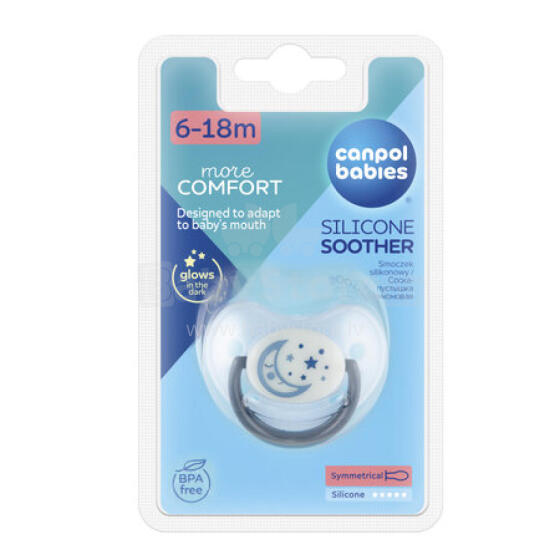 Canpol Babies Night Dreams Art. 22/501_new silicone orthodontic pacifier , 6–18 months,
